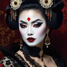 geisha in full makeup