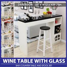Bar Stool Set With Movable Wine Cellar