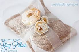 This cool beach wedding ring bearer pillow is decorated with a delicate starfish and polished abalone shell. Make A Burlap Ring Pillow For Less Than 10 In 10 Minutes Sweet Cs Designs