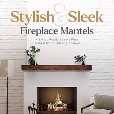 Fireplace Mantel Natural Wood Floating