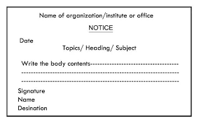 A notice conveys information in a very precise manner.with the help of the notice information is displayed publicly for others to know and follow. Notice Writing For Class 6 Format Best Examples Studykira