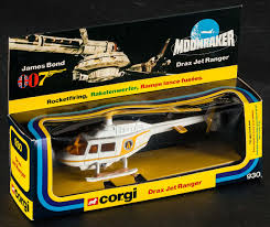 In this adaptation of ian fleming's 1955 novel, james bond (roger moore) must thwart sir hugo drax (michel lonsdale), who plans to wipe out all of humankind and replace it with a super race that he. Moonraker Drax Jet Ranger 930 Corgi 1979 Die Cast Vehicle In Lot 55286 Heritage Auctions