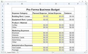Pro Operating Budget Template Forma Xls