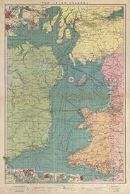 Irish Sea Sea Chart Ports Lighthouses Mail Routes Dockyards