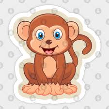 cute monkey sticker teepublic