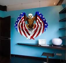 Us Flag Decal Bald Eagle Usa Flag Wall