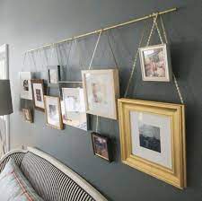 creative ideas to hang pictures with ribbon