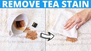 remove dried tea stains from carpet
