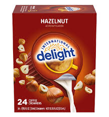 hazelnut coffee creamer singles 24 pack