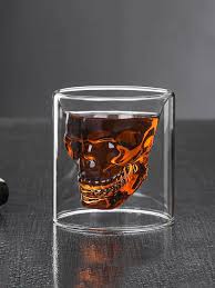 1pc Double Layer Glass Skull Head