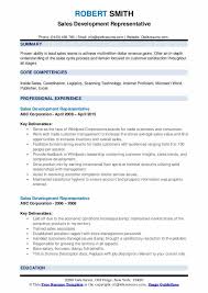 The samples on this page will give you an idea of what resumes should and could this is a resource page that gives job seekers free access to professionally written and expertly. Sales Development Representative Resume Samples Qwikresume
