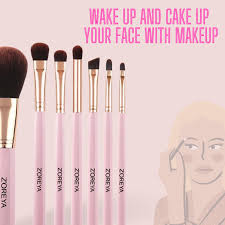 7 pcs pink makeup brush set z oreya