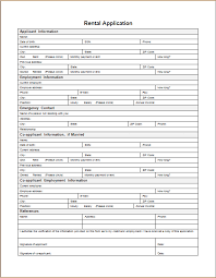 Rental Application Form Word Excel Templates