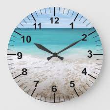 Large Ocean And Beach Theme Wall Clock