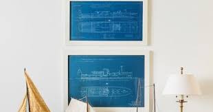 Ship Blueprints Nautical Wall Art