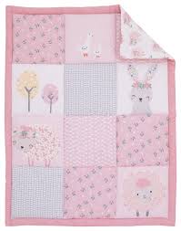 farm chic little lambs pink gray and