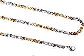 Wycian Collar Hombre 45 cm, Collar de Acero Inoxidable Mujer 3.5mm Oro  Plata Hip Pop Rock Elegante Estilo Simple por Novios Belcher con Lobster  Claw : Amazon.es: Moda