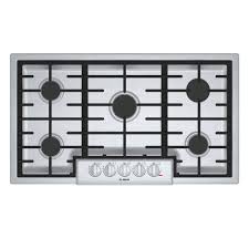 Bosch 800 Series 36 In Gas Cooktop In Stainless Steel With 5 Burners Including 19 000 Btu Burner