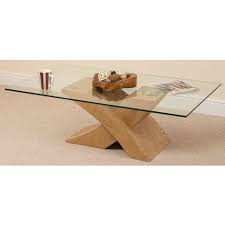 Milano Coffee Table Glass And Solid Oak