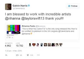 The ugly row was triggered after calvin accused taylor's team of leaking. Calvin Harris Tweets He S Blessed To Have Worked With Ex Taylor Swift After Lashing Out When She Took Credit For His Hit