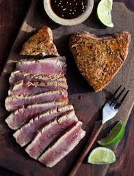 grilled ahi tuna steak with soy dipping