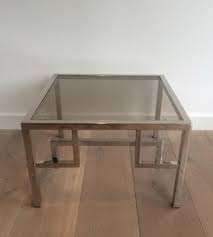 Vintage Chrome Glass Side Tables Set