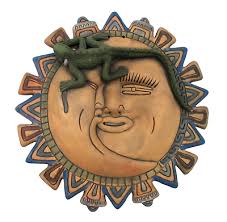 Terracotta Sun Moon Mexican Clay