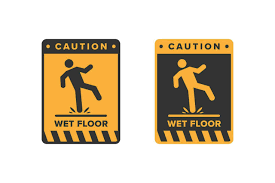 caution wet floor sign royalty free