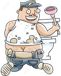 A Cartoon Plumber's Butt Crack Is Visible As He Fixes A Toilet. Royalty  Free SVG, Cliparts, Vectors, and Stock Illustration. Image 29635368.
