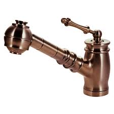 Kitchen faucet dishpan faucet kitchen sink faucet copper kitchen faucet kitchen copper kitchen faucet new model commercial brass deck. Houzer Scepter Single Handle Pull Out Sprayer Kitchen Faucet With Ceradox Technology In Antique Copper Scepo 263 Ac The Home Depot