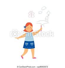Check spelling or type a new query. Cute Little Girl Drawing Doodles On The Wall Flat Vector Illustration Isolated Cute Little Girl Of Kindergarten Age Drawing Canstock
