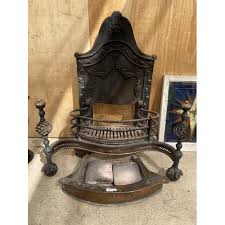 A Antique Heavy Cast Iron Fireplace