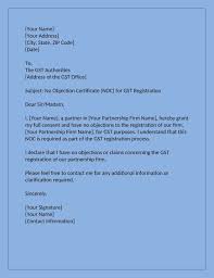 noc letter format for gst registration