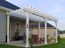 Pergola end rafter tail designs. Wall Mounted Pergola Kit Premium Vinyl Attached To Home