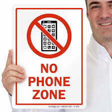 no phone zone with graphic sign no