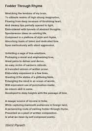 fodder through rhyme poem by nikhil parekh