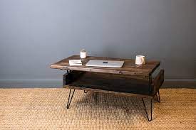 Rustic Coffee Table With Lift Up Top