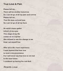 true love pain poem by ricardo louw