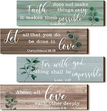 4 Pieces Verses Wall Decor Psalms