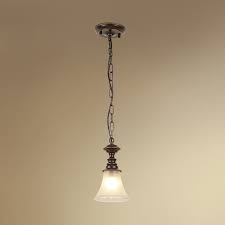 1 Light Bell Shade Ceiling Light Vintage Style Frosted Glass Pendant Lamp In White For Hallway Takeluckhome Com