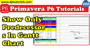 How To Show Only Predecessors In Gantt Chart In Primavera P6 Dptutorials