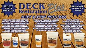 Homemade soapy deck scrub while not as good as trisodium phosphate, dish soap makes an effective homemade cleaning solution for your deck, and the extra bleach helps get rid of mildew and algae. Deck Restoration Plus Diy Deck Cleaner And Brightener Bundle Deck Restoration Plus Deck And Wood Stain