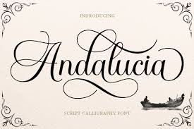 andalucia calligraphy script design cuts