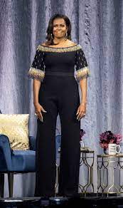 Michael kors belted sheath, a black and red ombre narciso rodriguez dress michelle obama kickstarts her book tour in the freshest way to wear denim. All The Best Looks Michelle Obama Wore During Her Book Tour