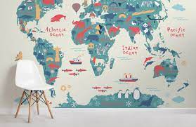 explorer kids world map wallpaper mural
