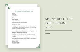 sponsor letter for tourist visa in word