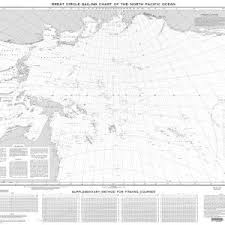 Nga 56 Great Circle Sailing Chart Of The North Pacific Ocean