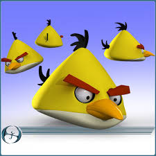 angry birds yellow 3d model 30