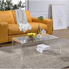 The material of coffee table is thick tempered glass. Acrylic Large Coffee Table Walmart Canada
