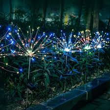 garden path lights solar power firework